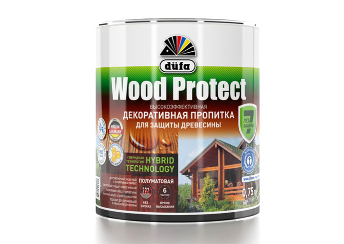 Dufa Пропитка “Wood Protect” для защиты древесины орех 750 мл 