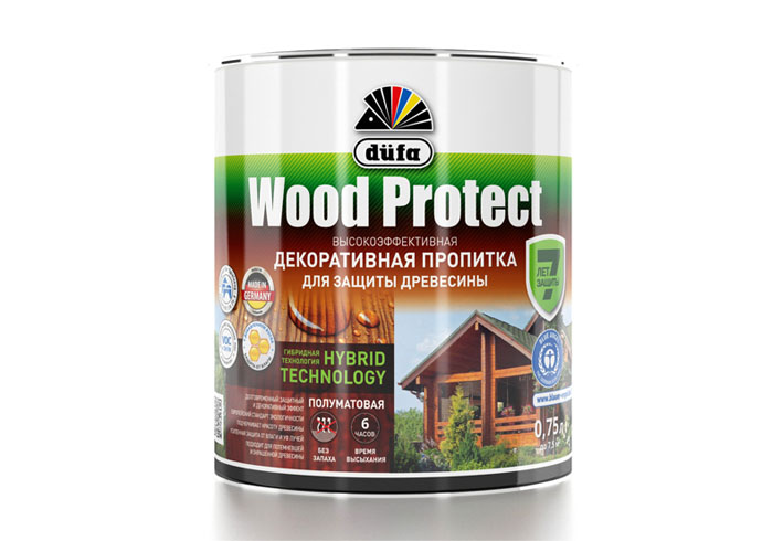 Dufa Пропитка “Wood Protect” для защиты древесины дуб 750 мл 