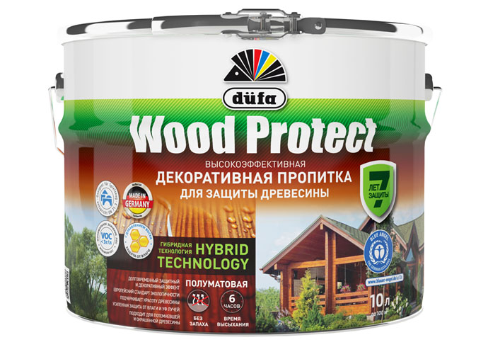 Dufa Пропитка “Wood Protect” для защиты древесины дуб 10 л, шт