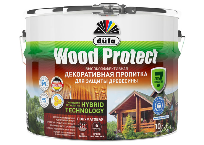 Dufa Пропитка “Wood Protect” для защиты древесины палисандр 10 л, шт
