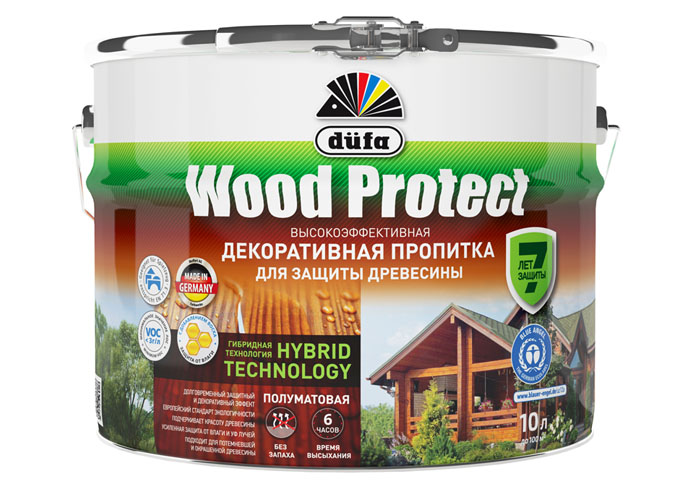 Dufa Пропитка “Wood Protect” для защиты древесины тик 10 л, шт