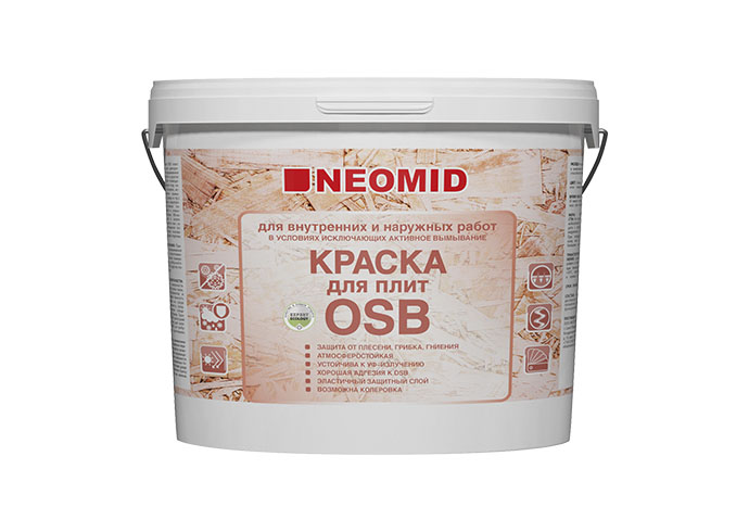Neomid Краска для плит OSB для наруж. и внутр. работ, 14кг