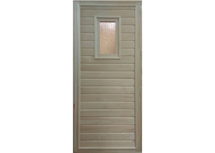 Дверь для бани с коробкой осина (со стеклом)