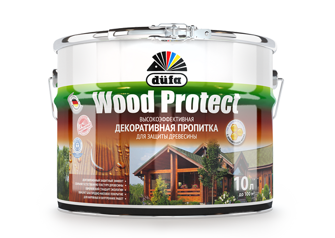 Пропитка düfa Wood Protect для защиты древесины с воском (махагон)
